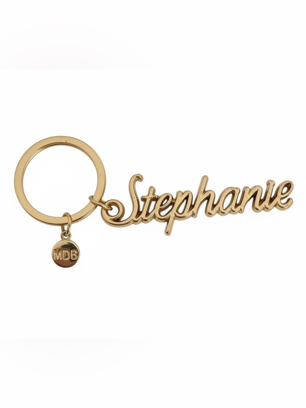 Gold Tone Personalized Keychain Bag Charm "Stephanie" New NWT